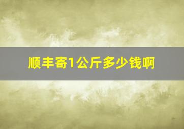 顺丰寄1公斤多少钱啊