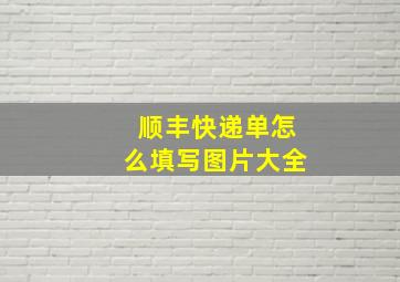 顺丰快递单怎么填写图片大全