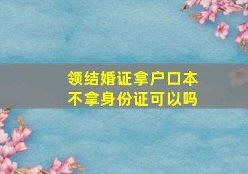 领结婚证拿户口本不拿身份证可以吗