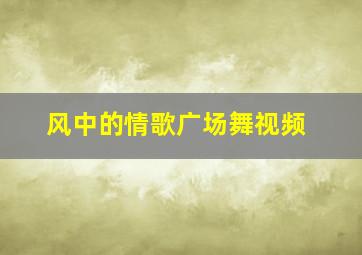 风中的情歌广场舞视频