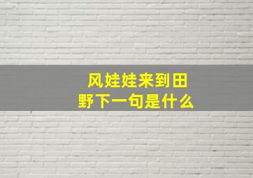 风娃娃来到田野下一句是什么