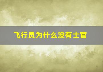 飞行员为什么没有士官