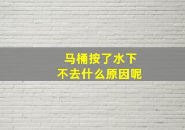 马桶按了水下不去什么原因呢