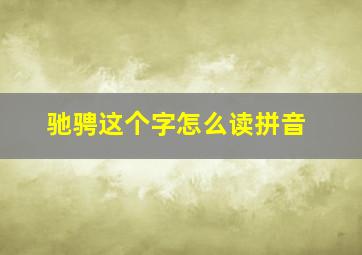 驰骋这个字怎么读拼音