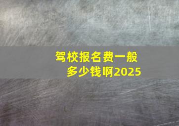 驾校报名费一般多少钱啊2025