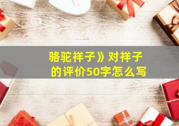 骆驼祥子》对祥子的评价50字怎么写