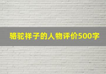 骆驼祥子的人物评价500字