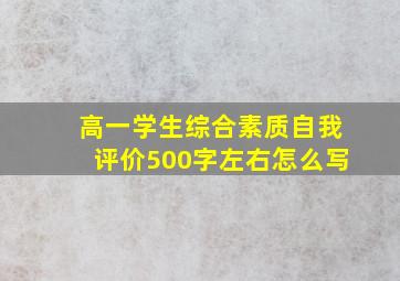 高一学生综合素质自我评价500字左右怎么写