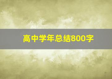 高中学年总结800字