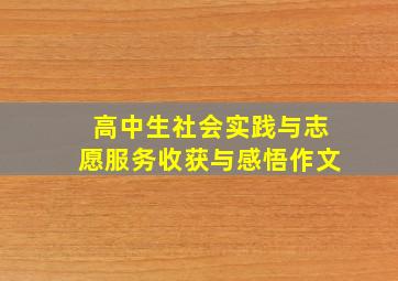 高中生社会实践与志愿服务收获与感悟作文