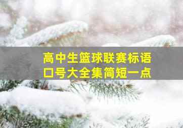 高中生篮球联赛标语口号大全集简短一点