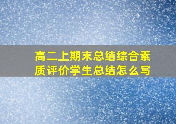 高二上期末总结综合素质评价学生总结怎么写