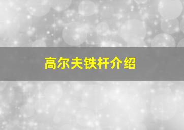 高尔夫铁杆介绍