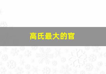 高氏最大的官