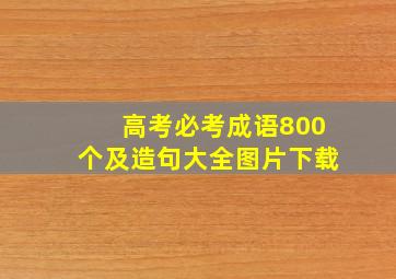 高考必考成语800个及造句大全图片下载