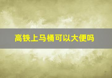 高铁上马桶可以大便吗