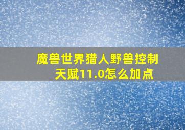 魔兽世界猎人野兽控制天赋11.0怎么加点