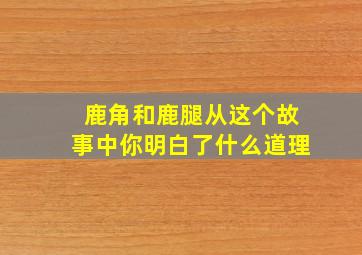 鹿角和鹿腿从这个故事中你明白了什么道理