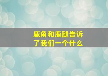 鹿角和鹿腿告诉了我们一个什么