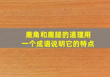 鹿角和鹿腿的道理用一个成语说明它的特点