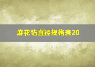 麻花钻直径规格表20