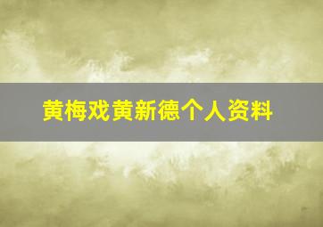 黄梅戏黄新德个人资料