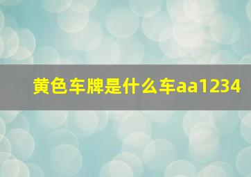 黄色车牌是什么车aa1234