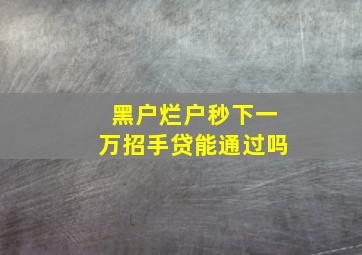 黑户烂户秒下一万招手贷能通过吗