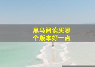 黑马阅读买哪个版本好一点