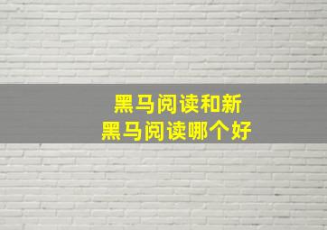 黑马阅读和新黑马阅读哪个好