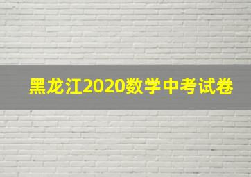 黑龙江2020数学中考试卷