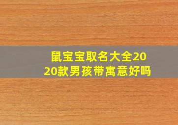 鼠宝宝取名大全2020款男孩带寓意好吗