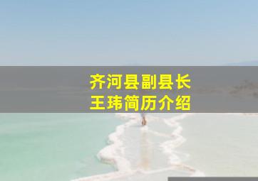 齐河县副县长王玮简历介绍