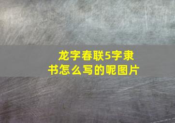 龙字春联5字隶书怎么写的呢图片